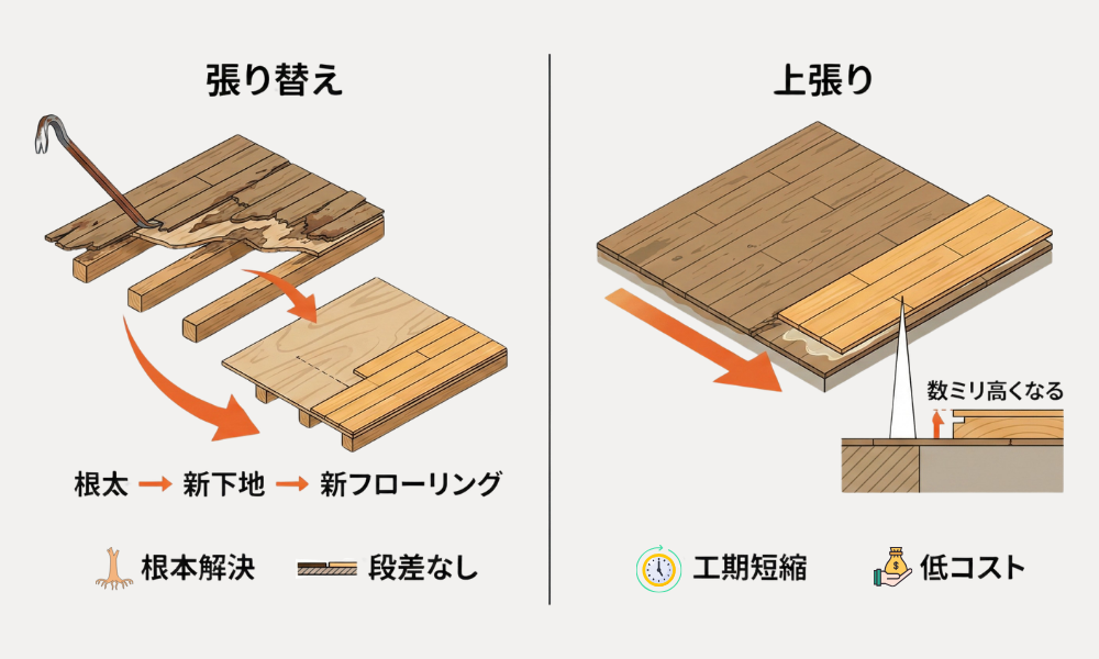 張り替えと上張りの違い