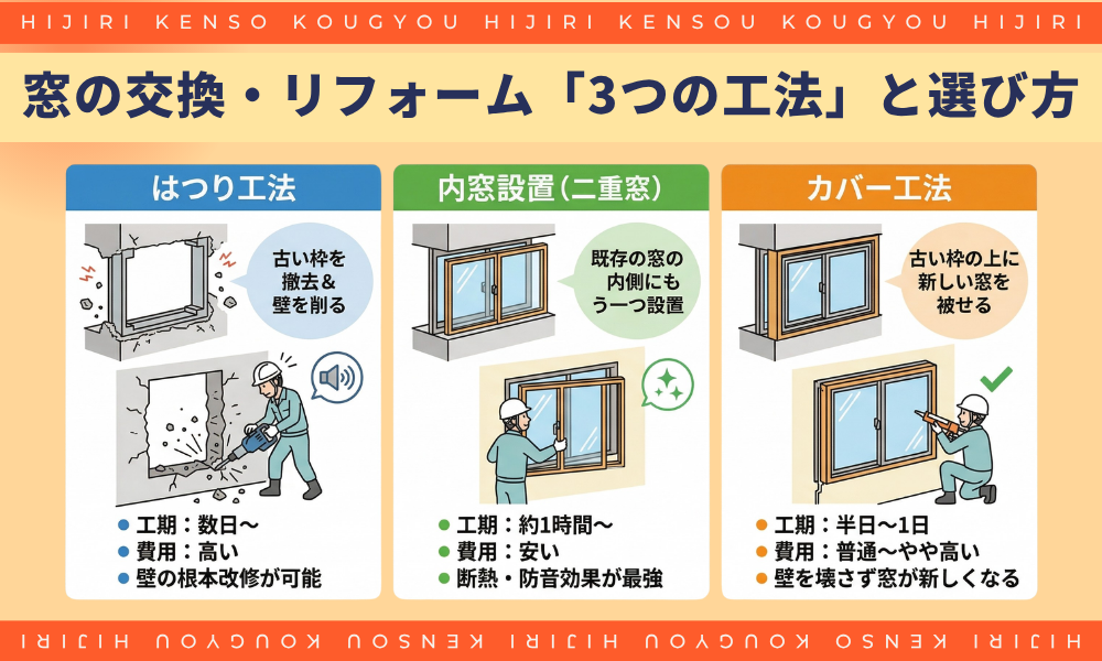 窓の交換・リフォーム「3つの工法」と選び方